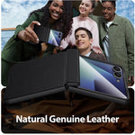 Custodia in vera pelle con pellicola HD per Galaxy Z Flip7 5G