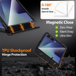 Custodia in vera pelle con pellicola HD per Galaxy Z Flip7 5G