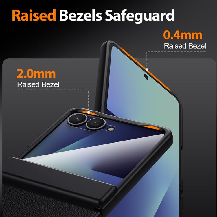 Custodia in vera pelle con pellicola HD per Galaxy Z Flip7 5G