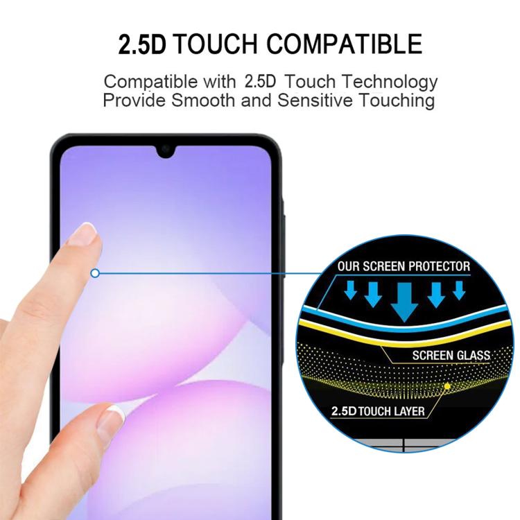 Pellicola in vetro temperato con stampa serigrafica per Galaxy A08 e modelli