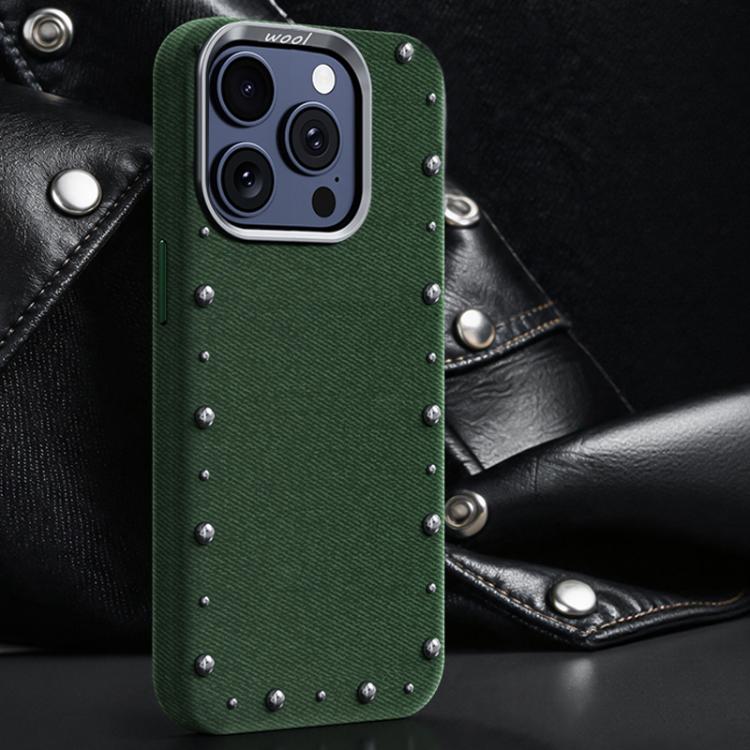 Custodia magnetica in denim per iPhone 15 Pro Max
