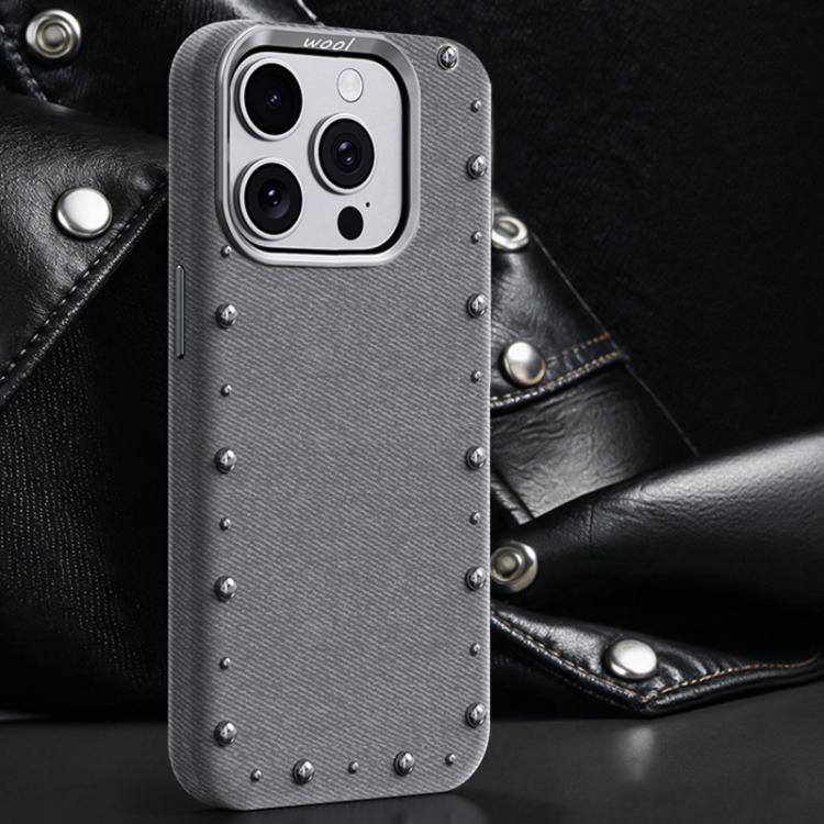 Custodia magnetica in denim per iPhone 15 Pro Max