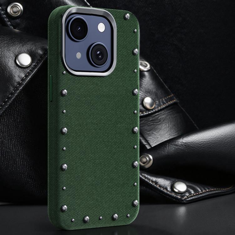 Custodia magnetica in denim per iPhone 15 Pro Max