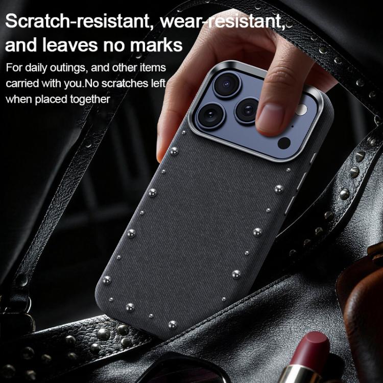 Custodia magnetica in denim per iPhone 15 Pro Max