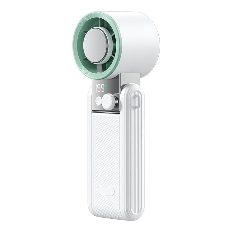 Ventilatore portatile mini pieghevole Y39 con display digitale intelligente a 199 livelli, manopola di regolazione e mini funzione di raffreddamento.