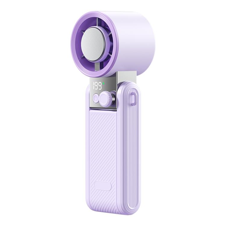 Ventilatore portatile mini pieghevole Y39 con display digitale intelligente a 199 livelli, manopola di regolazione e mini funzione di raffreddamento.