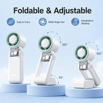 Ventilatore portatile mini pieghevole Y39 con display digitale intelligente a 199 livelli, manopola di regolazione e mini funzione di raffreddamento.