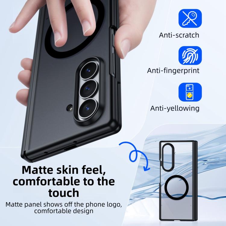 Custodia magnetica integrata con finitura opaca effetto pelle per Galaxy Z Fold7
