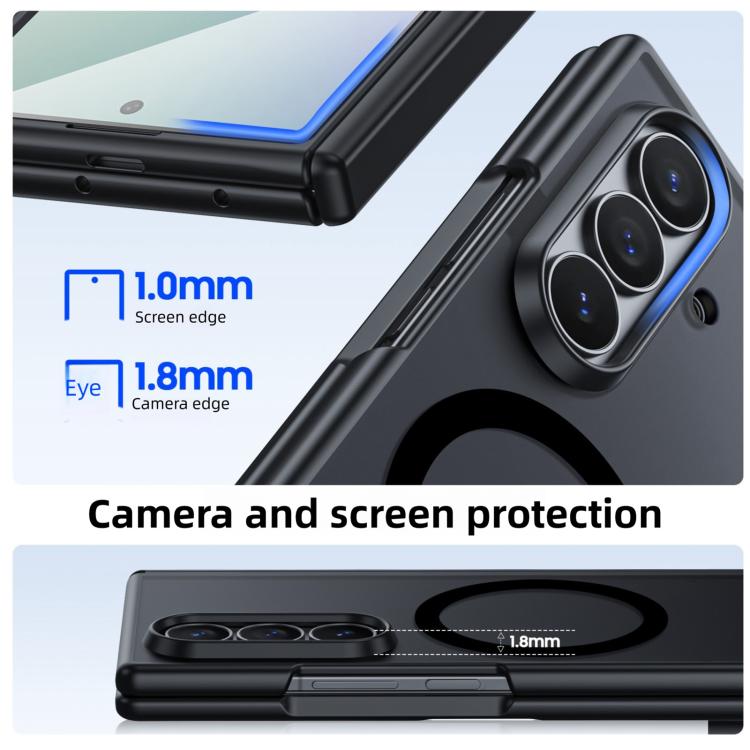 Custodia magnetica integrata con finitura opaca effetto pelle per Galaxy Z Fold7