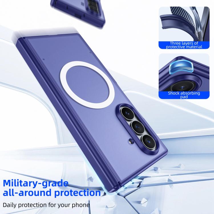 Custodia magnetica integrata con finitura opaca effetto pelle per Galaxy Z Fold7