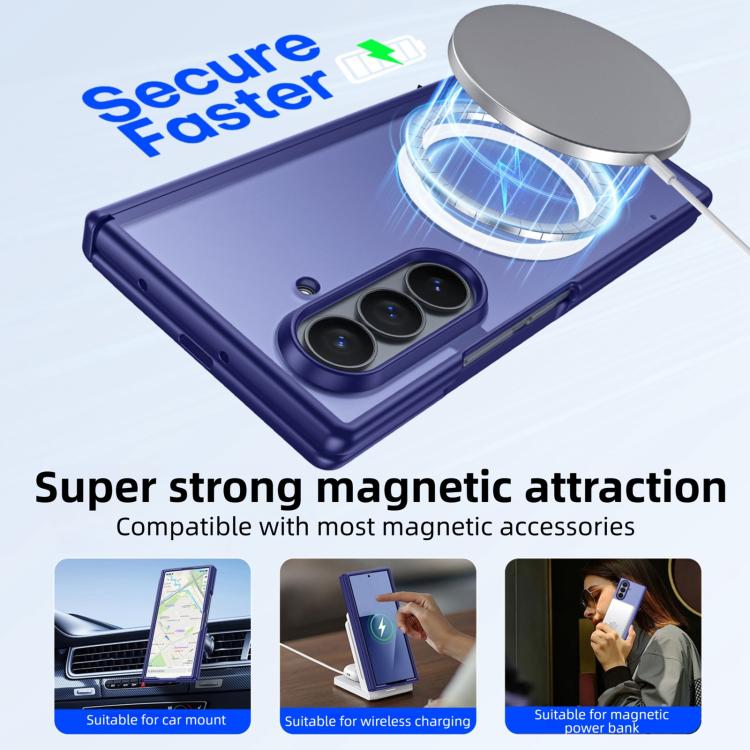 Custodia magnetica integrata con finitura opaca effetto pelle per Galaxy Z Fold7