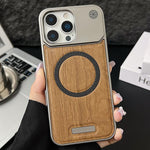 Custodia magnetica effetto legno per iPhone 13 Pro