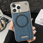 Custodia magnetica effetto legno per iPhone 13 Pro