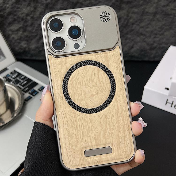 Custodia magnetica effetto legno per iPhone 13 e 14