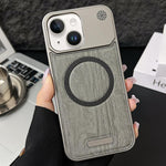 Custodia magnetica effetto legno per iPhone 13 e 14