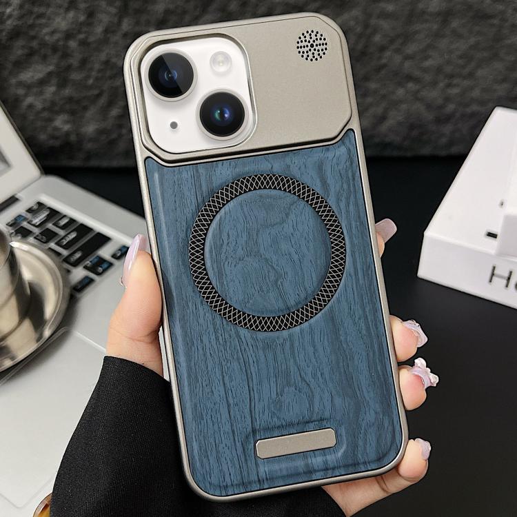 Custodia magnetica effetto legno per iPhone 13 e 14