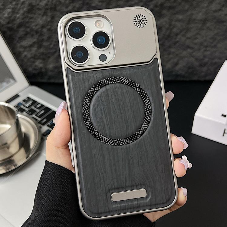 Custodia magnetica effetto legno per iPhone 13 e 14