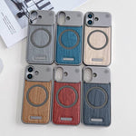 Custodia magnetica effetto legno per iPhone 13 e 14