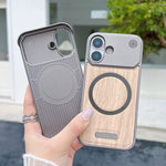 Custodia magnetica effetto legno per iPhone 13 Pro