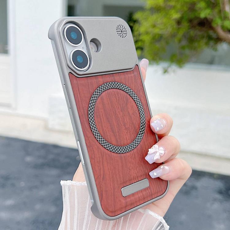 Custodia magnetica effetto legno per iPhone 13 Pro
