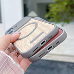 Custodia magnetica effetto legno per iPhone 13 Pro
