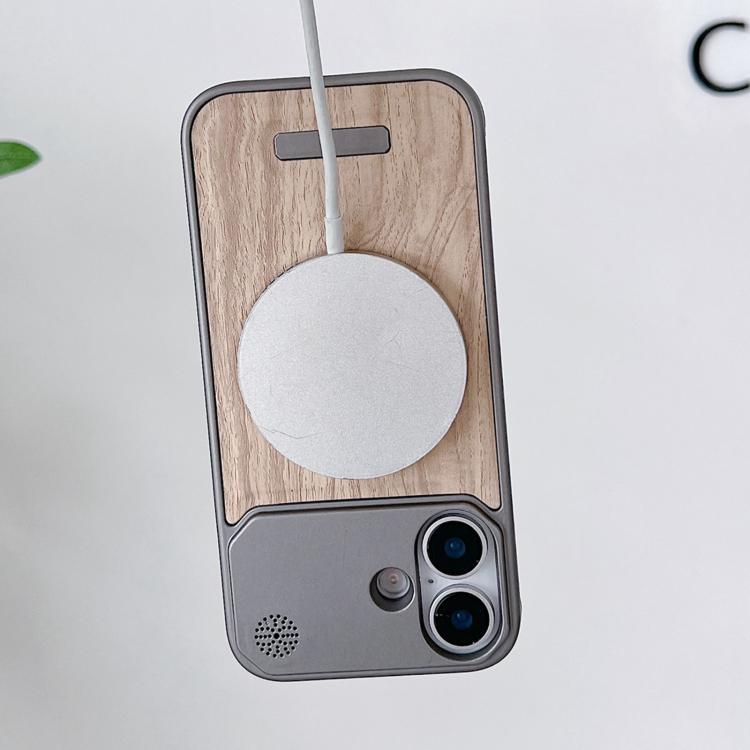 Custodia magnetica effetto legno per iPhone 13 Pro