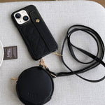 Custodia portafoglio in PU con cinturino per iPhone 15 Pro