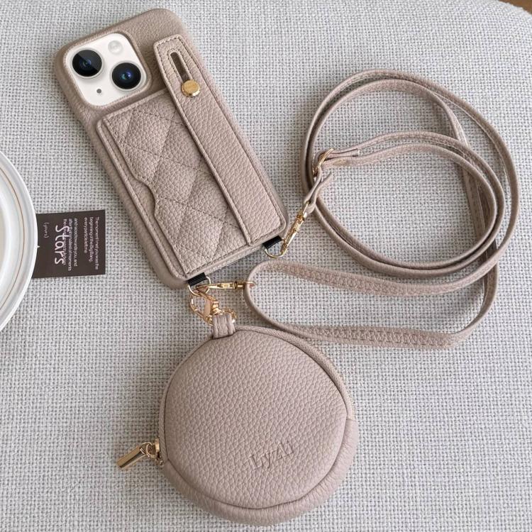 Custodia portafoglio in PU con cinturino per iPhone 15 Pro