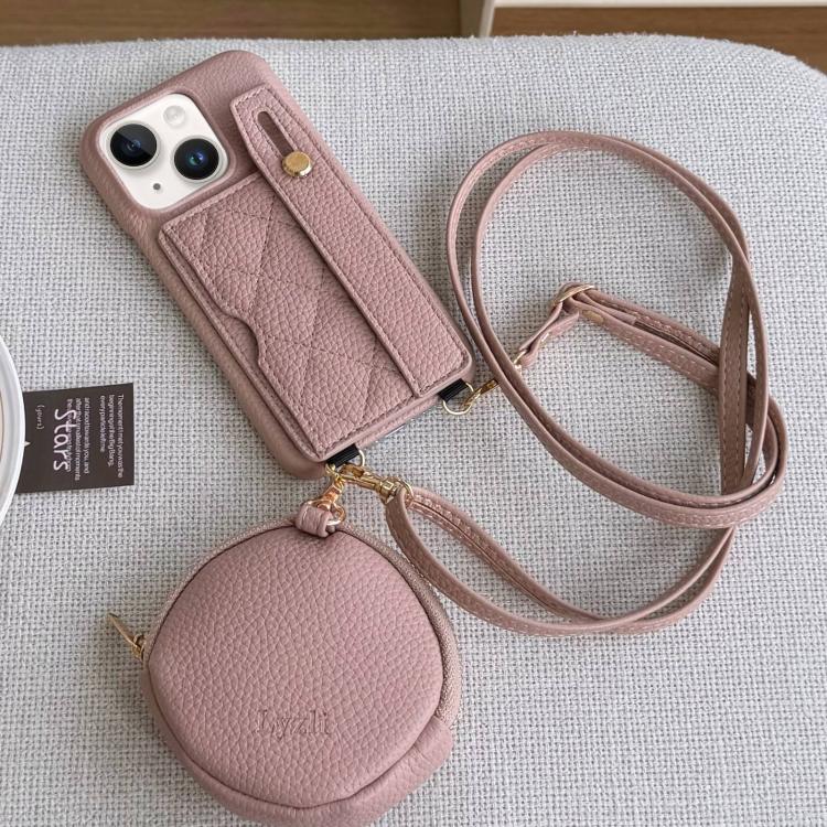 Custodia portafoglio in PU con cinturino per iPhone 15 Pro