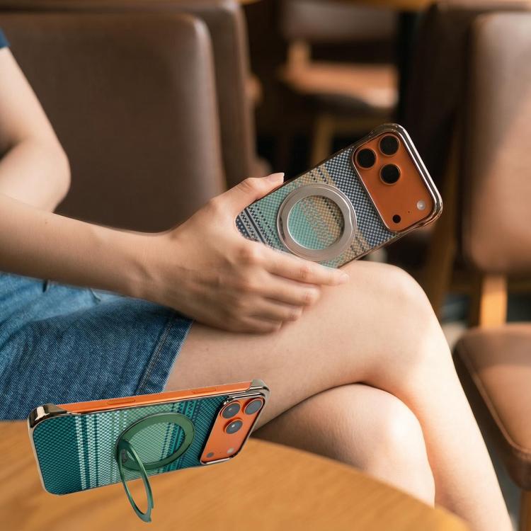 Custodia magnetica in Kevlar per iPhone 15 con rotazione 360°