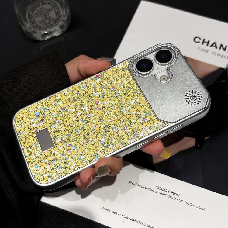 Custodia PC con paillettes a stelle per iPhone 16 Pro