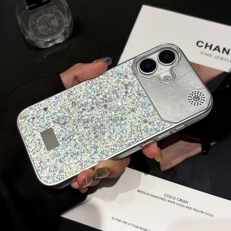 Custodia PC con paillettes a stelle per iPhone 16 Pro