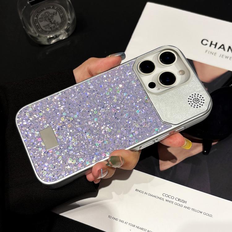 Custodia PC con paillettes a stelle per iPhone 16 Pro