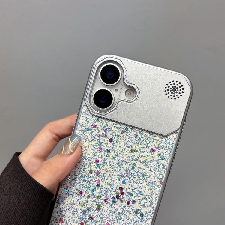 Custodia PC con paillettes a stelle per iPhone 16 Pro