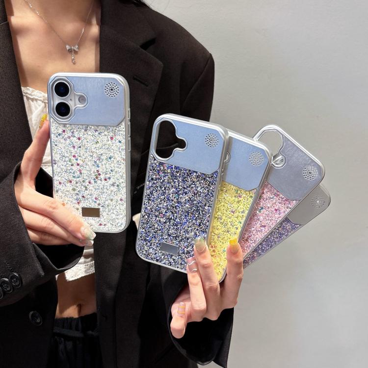 Custodia PC con paillettes a stelle per iPhone 16 Pro