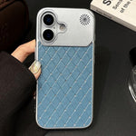 Custodia in ecopelle con texture a griglia per iPhone 17 Pro Max