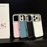 Custodia in ecopelle con texture a griglia per iPhone 17 Pro Max