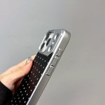 Custodia in ecopelle con texture a griglia per iPhone 17 Pro Max