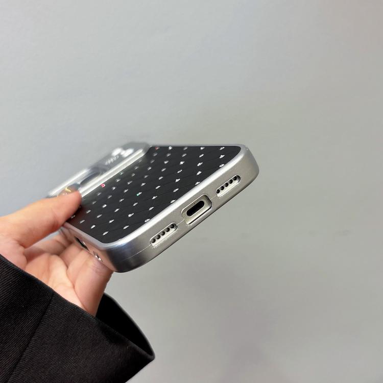Custodia in ecopelle con texture a griglia per iPhone 17 Pro Max