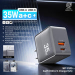 Caricabatterie rapido WK WP-U105 35W USB-C e USB-A