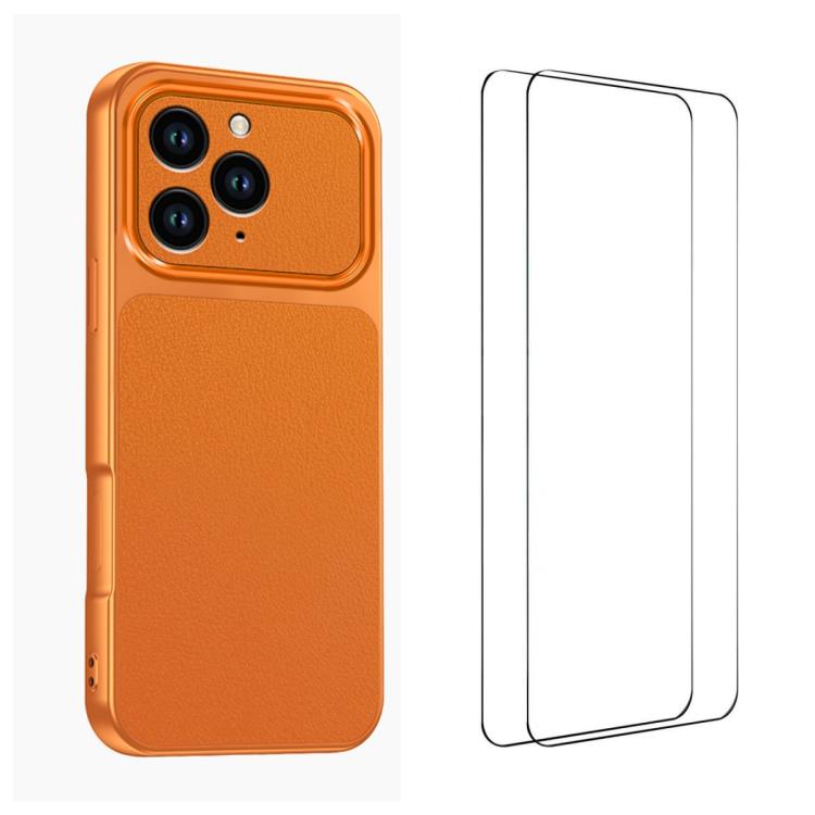 Custodia TPU effetto pelle con pellicole per iPhone 11 Pro Max
