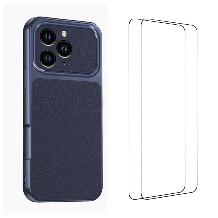 Custodia TPU effetto pelle con pellicole per iPhone 11 Pro Max