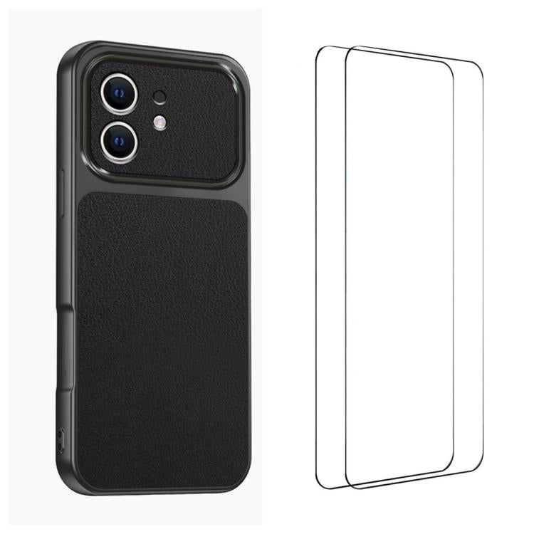 Custodia TPU effetto pelle con pellicole per iPhone 11 Pro Max