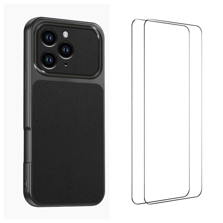 Custodia TPU effetto pelle con pellicole per iPhone 11 Pro Max