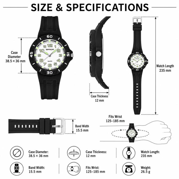 Orologio per bambini SANDA 6386 impermeabile 5 ATM
