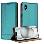 Custodia portafoglio in ecopelle vegana per iPhone X