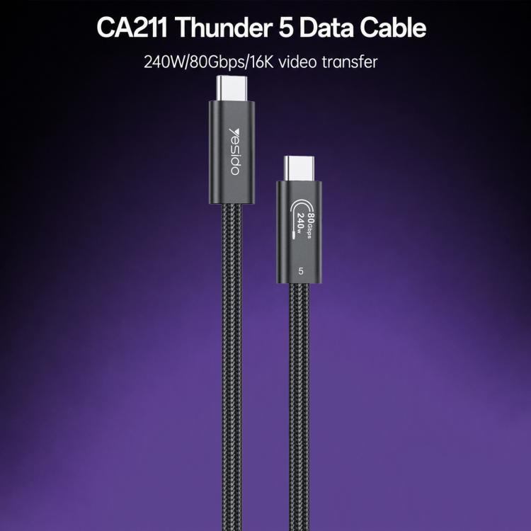 Cavo Type-C Thunderbolt 5 240W 1m Yesido CA211