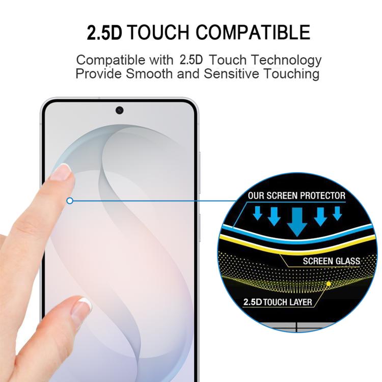 Pellicola in vetro temperato per Galaxy S26 FE 5G con supporto impronta digitale