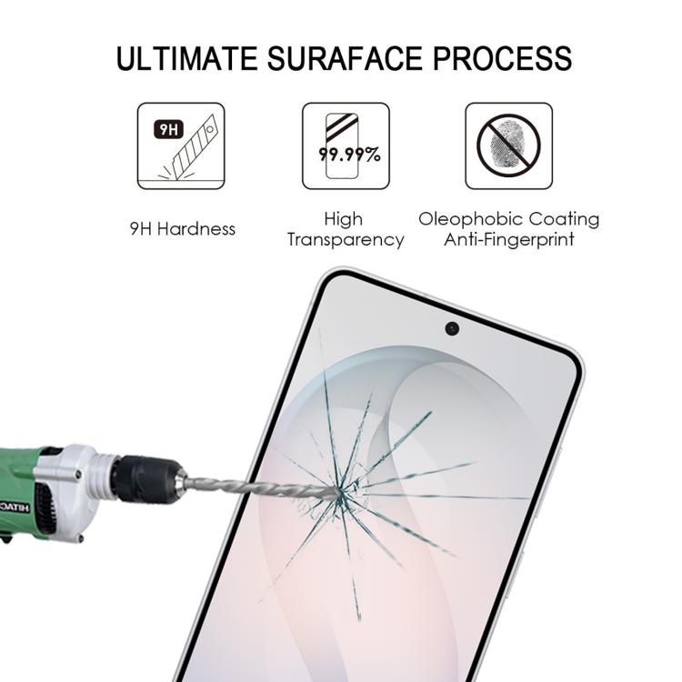 Pellicola in vetro temperato per Galaxy S26 FE 5G con supporto impronta digitale