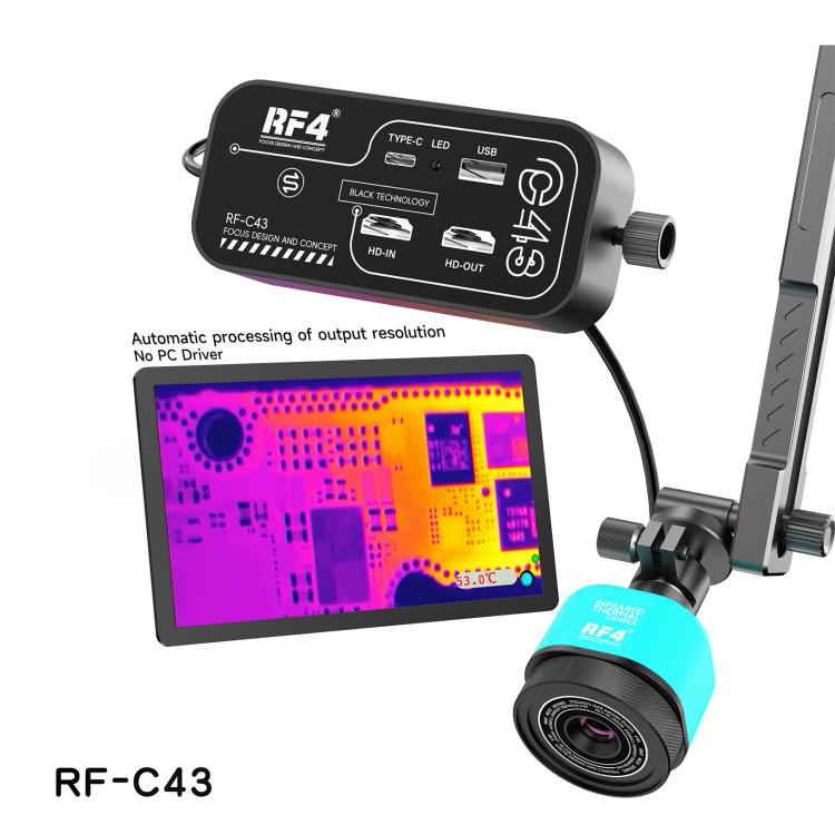 RF4 RF-C43 Termocamera indipendente, design touch veloce, compatibile con la maggior parte delle telecamere per microscopio., RF-C4